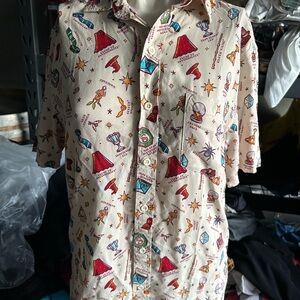 Harry Potter Button Up Short Sleeve Shirt Size XS Wizarding World